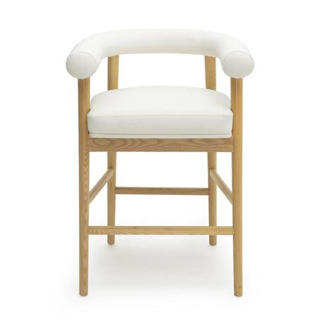 TOV Spara White Vegan Leather Counter Stool