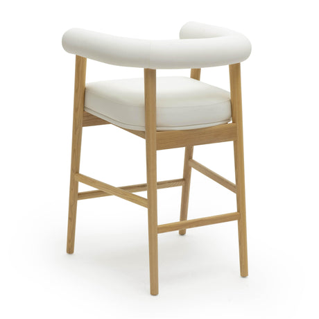 TOV Spara White Vegan Leather Counter Stool