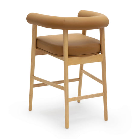 TOV Spara Cognac Vegan Leather Counter Stool