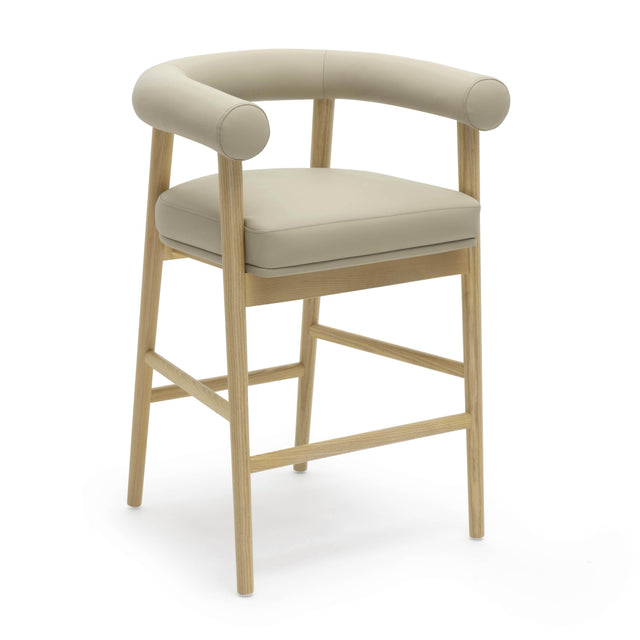 TOV Spara Taupe Vegan Leather Counter Stool