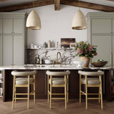 TOV Spara Taupe Vegan Leather Counter Stool