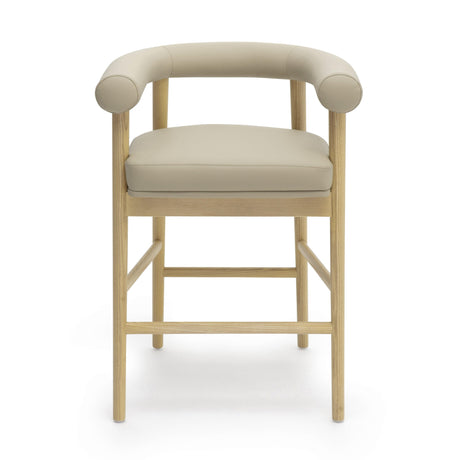 TOV Spara Taupe Vegan Leather Counter Stool