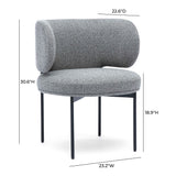 TOV Maureen Speckled Grey Performance Boucle Dining Chair
