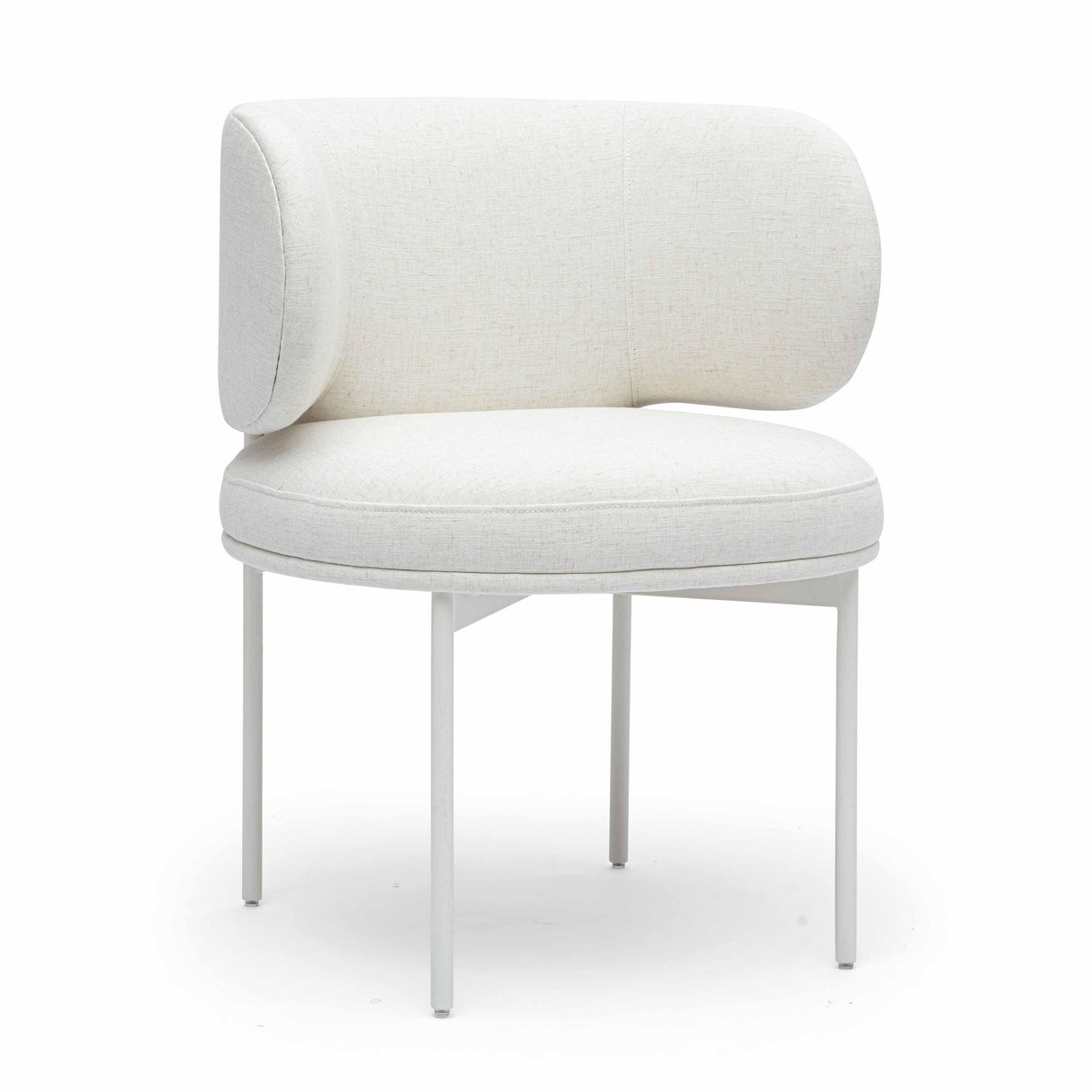 TOV Maureen Cream Performance Upcycled Linen Dining Chair