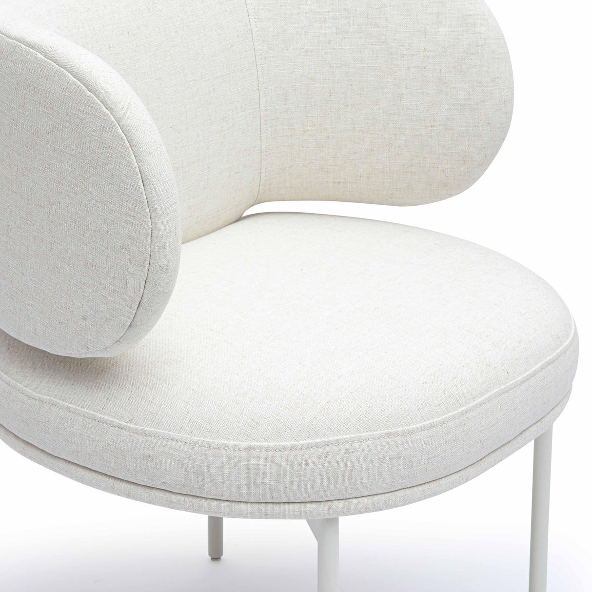 TOV Maureen Cream Performance Upcycled Linen Dining Chair