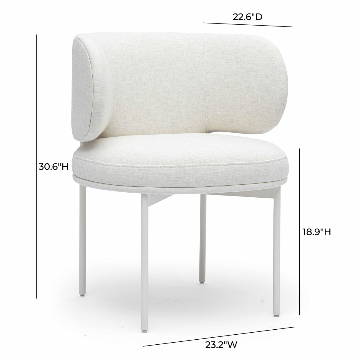 TOV Maureen Cream Performance Upcycled Linen Dining Chair