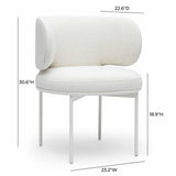 TOV Maureen Cream Performance Upcycled Linen Dining Chair