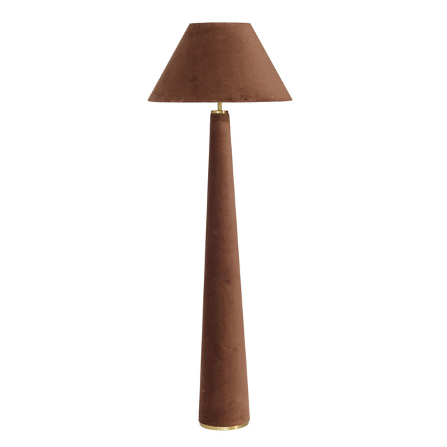 TOV Graham Chocolate Brown Velvet Floor Lamp