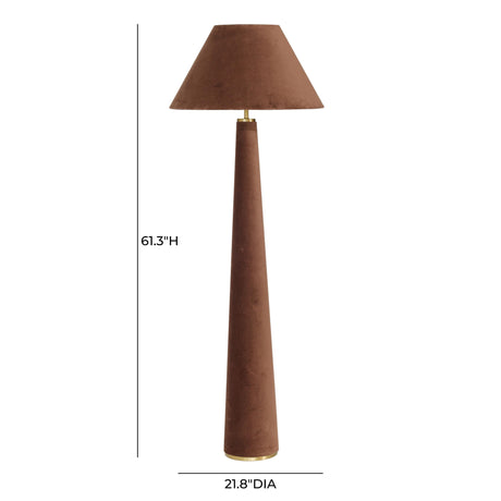 TOV Graham Chocolate Brown Velvet Floor Lamp