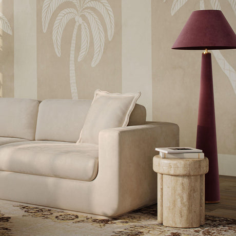 TOV Graham Burgundy Velvet Floor Lamp