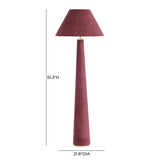 TOV Graham Burgundy Velvet Floor Lamp