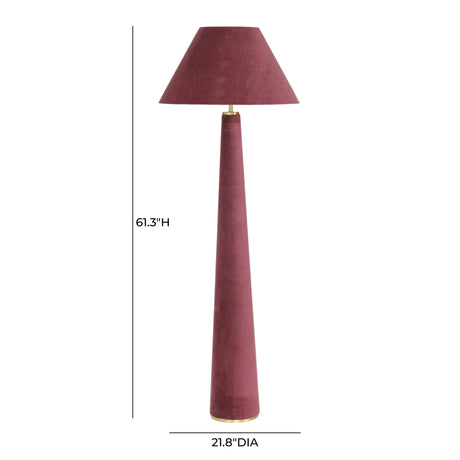 TOV Graham Burgundy Velvet Floor Lamp