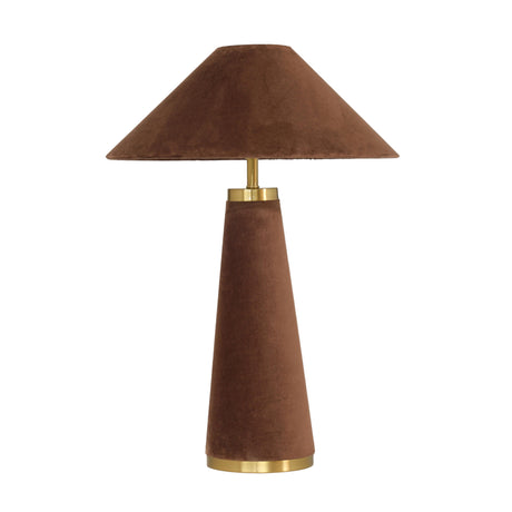 TOV Graham Chocolate Brown Velvet Table Lamp