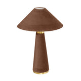 TOV Graham Chocolate Brown Velvet Table Lamp