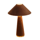 TOV Graham Chocolate Brown Velvet Table Lamp