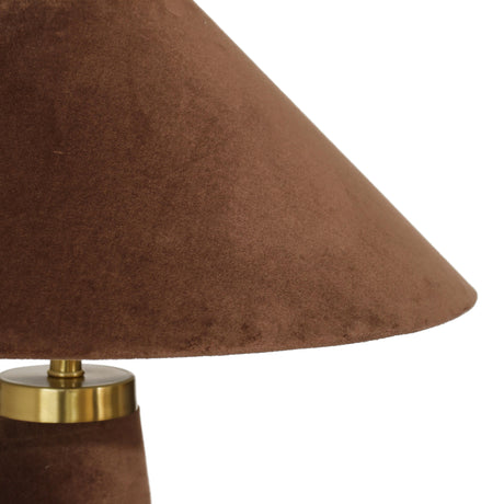TOV Graham Chocolate Brown Velvet Table Lamp
