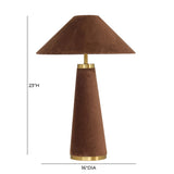 TOV Graham Chocolate Brown Velvet Table Lamp