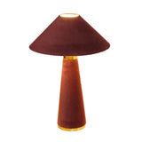TOV Graham Burgundy Velvet Table Lamp