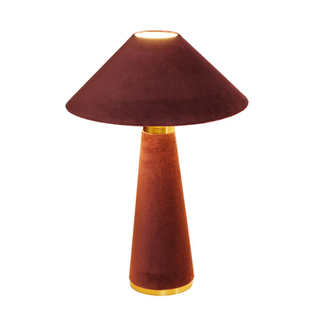 TOV Graham Burgundy Velvet Table Lamp