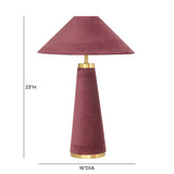TOV Graham Burgundy Velvet Table Lamp