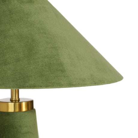 TOV Graham Moss Green Velvet Table Lamp