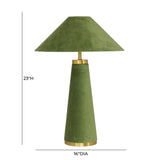 TOV Graham Moss Green Velvet Table Lamp