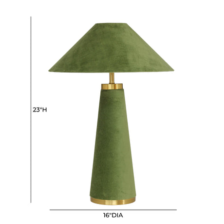 TOV Graham Moss Green Velvet Table Lamp