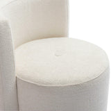 TOV Alyssa Cream Chenille Rolling Desk Chair