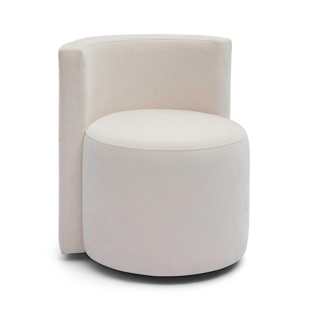 TOV Alyssa Cream Upcycled Velvet Rolling Desk Chair