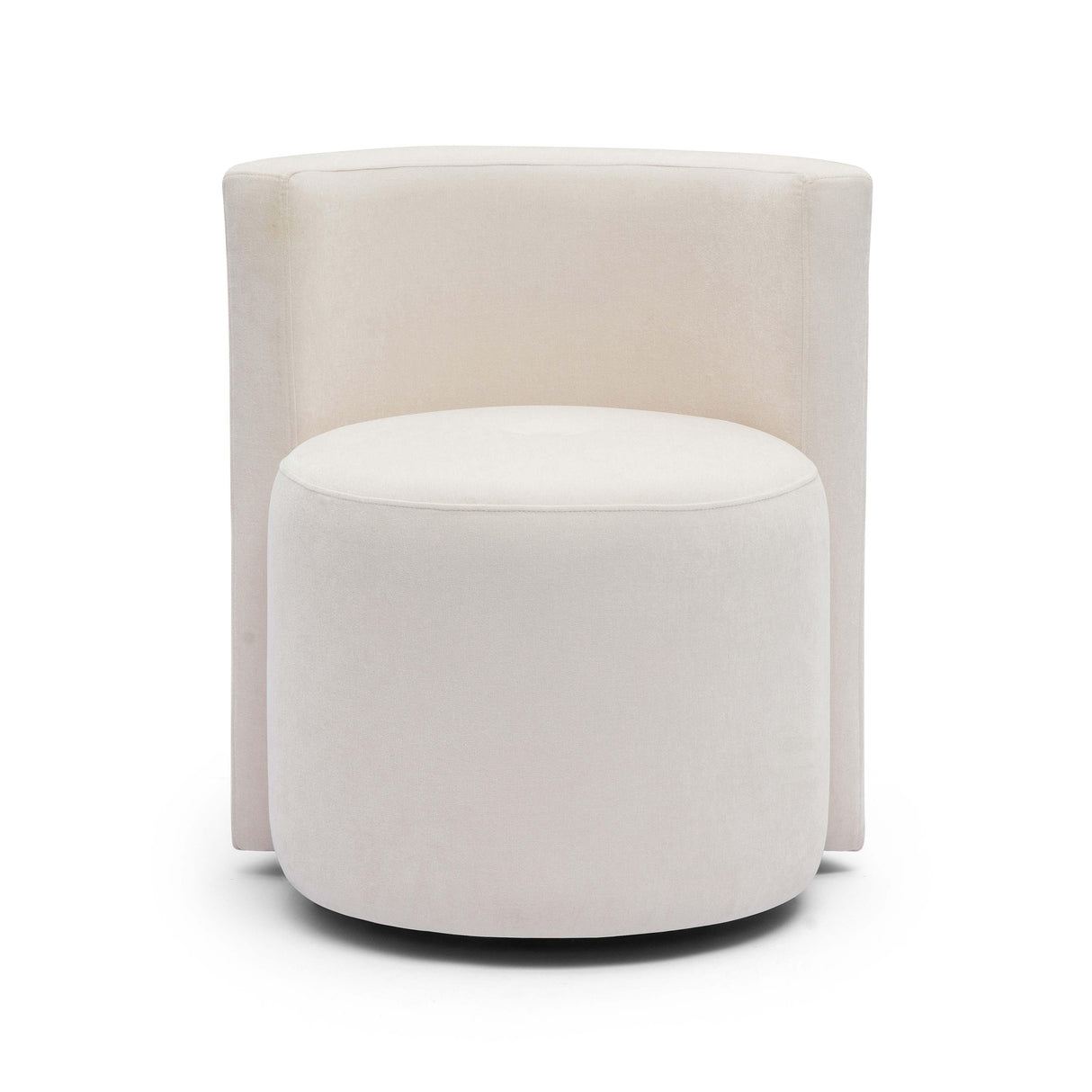 TOV Alyssa Cream Upcycled Velvet Rolling Desk Chair