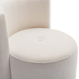 TOV Alyssa Cream Upcycled Velvet Rolling Desk Chair