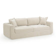 TOV Miri Cream Upcycled Washed Velvet Sofa