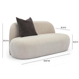 TOV Carraway Taupe Upcycled Chenille Loveseat
