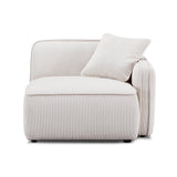 TOV Travie White Sand Performance Corduroy Velvet RAF Corner Chair