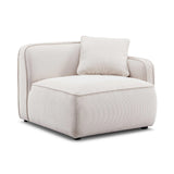 TOV Travie White Sand Performance Corduroy Velvet RAF Corner Chair