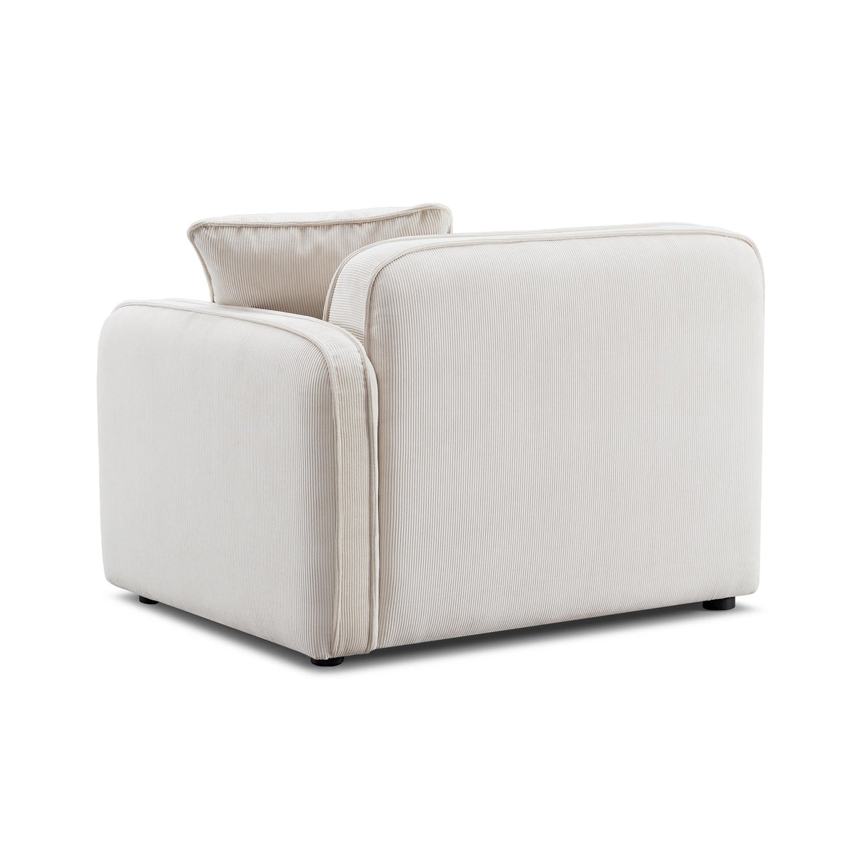 TOV Travie White Sand Performance Corduroy Velvet RAF Corner Chair