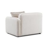 TOV Travie White Sand Performance Corduroy Velvet RAF Corner Chair