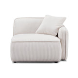TOV Travie White Sand Performance Corduroy Velvet RAF Corner Chair
