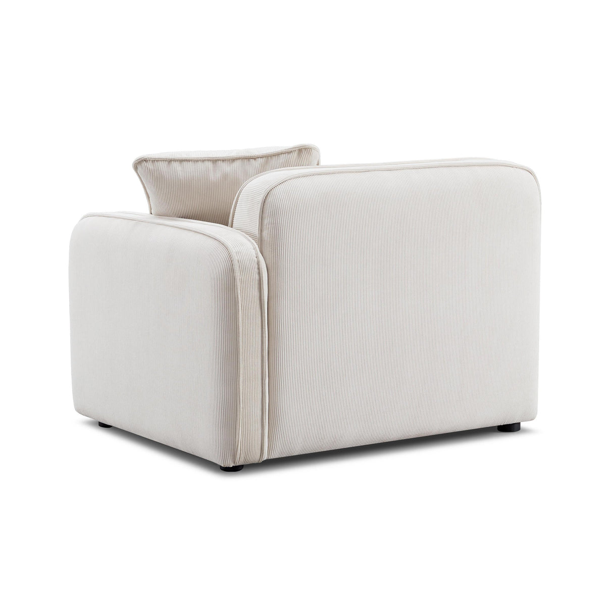 TOV Travie White Sand Performance Corduroy Velvet RAF Corner Chair