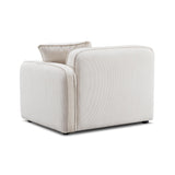 TOV Travie White Sand Performance Corduroy Velvet RAF Corner Chair