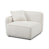 TOV Travie White Sand Performance Corduroy Velvet LAF Corner Chair
