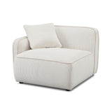 TOV Travie White Sand Performance Corduroy Velvet LAF Corner Chair