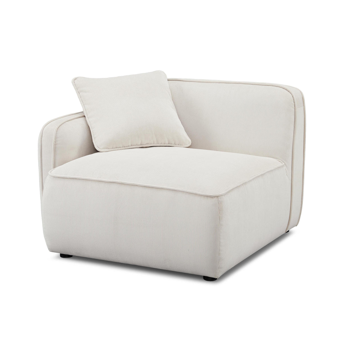 TOV Travie White Sand Performance Corduroy Velvet LAF Corner Chair