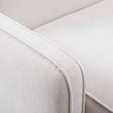 TOV Travie White Sand Performance Corduroy Velvet LAF Corner Chair