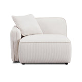 TOV Travie White Sand Performance Corduroy Velvet LAF Corner Chair