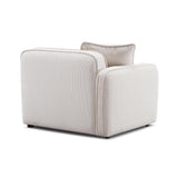 TOV Travie White Sand Performance Corduroy Velvet LAF Corner Chair