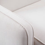 TOV Travie White Sand Performance Corduroy Velvet LAF Corner Chair