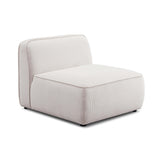 TOV Travie White Sand Performance Corduroy Velvet Armless Chair