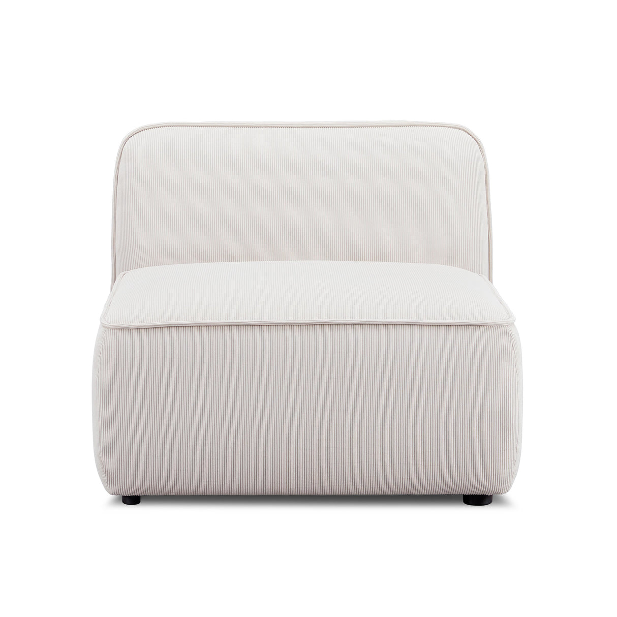 TOV Travie White Sand Performance Corduroy Velvet Armless Chair