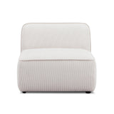 TOV Travie White Sand Performance Corduroy Velvet Armless Chair